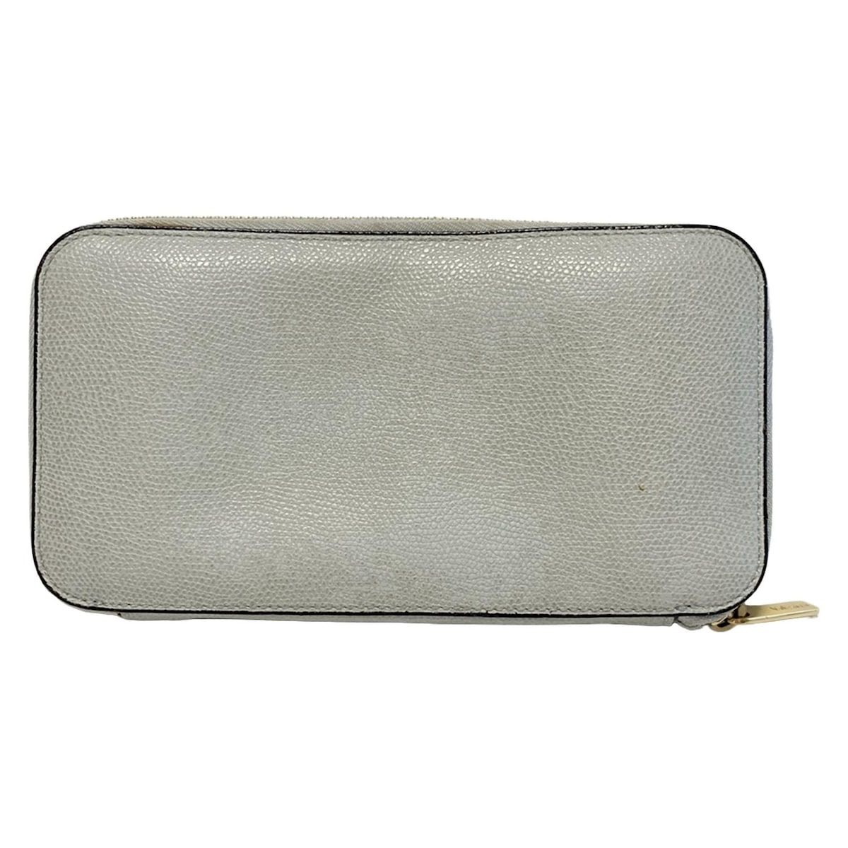 Valextra ヴァレクストラ 長財布 - グレー ラウンドファスナー レザー