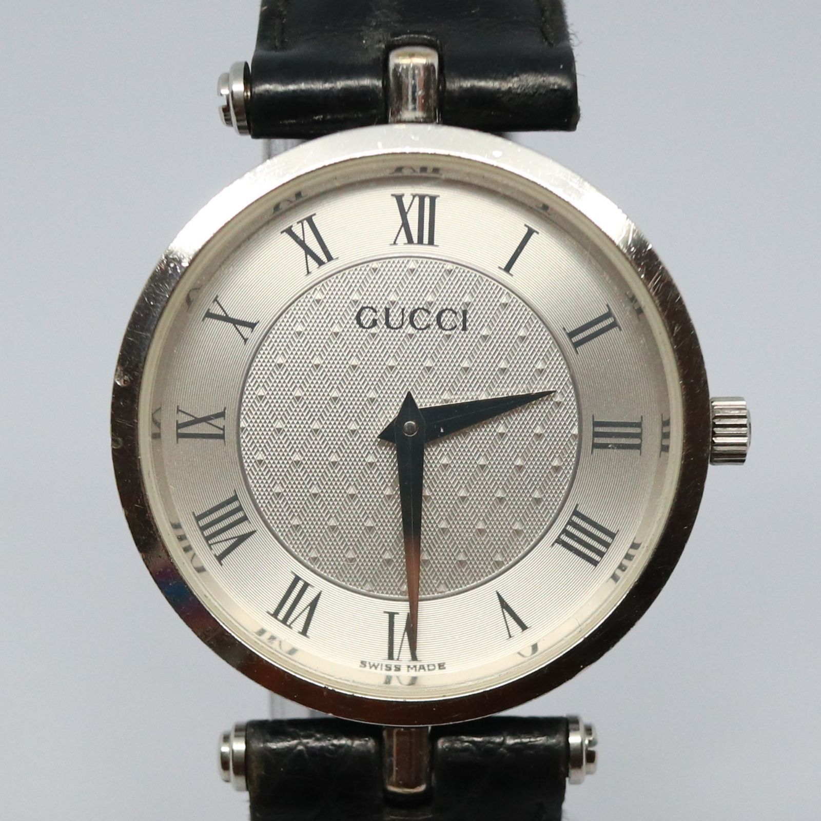 稼働品】GUCCI グッチ レディス 腕時計 クオーツ シルバー シェリー