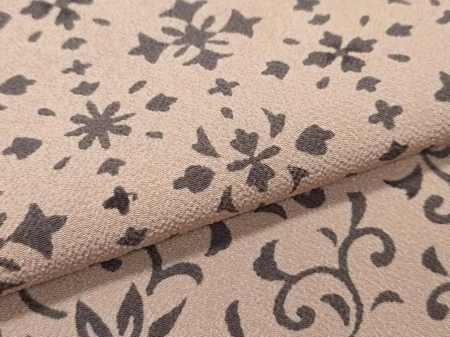 平和屋本店□極上 洗える最高級着物 ＜英＞はなぶさ謹製 小紋 牡丹唐草