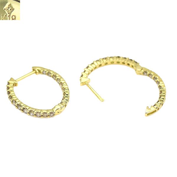 GSTV K18フープピアス GSTV K18YG ダイヤモンド 1.00ct フープ ピアス