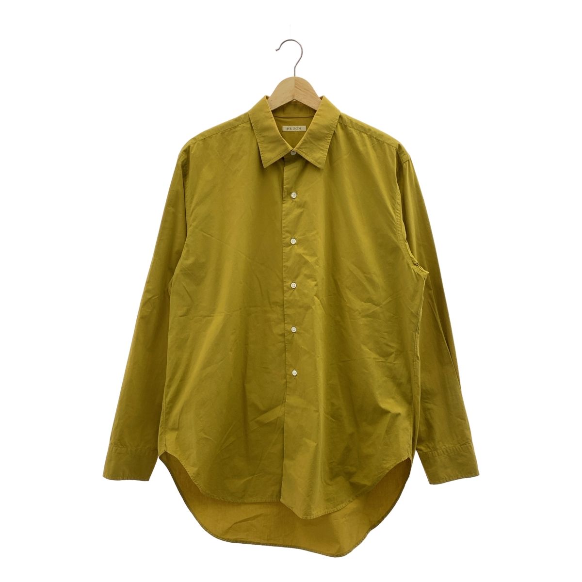 HEUGN | ユーゲン | Alan ガーメントダイコットンポプリンワンピースカラーシャツ | SHIRT 019 | 2 | イエロー | メンズ