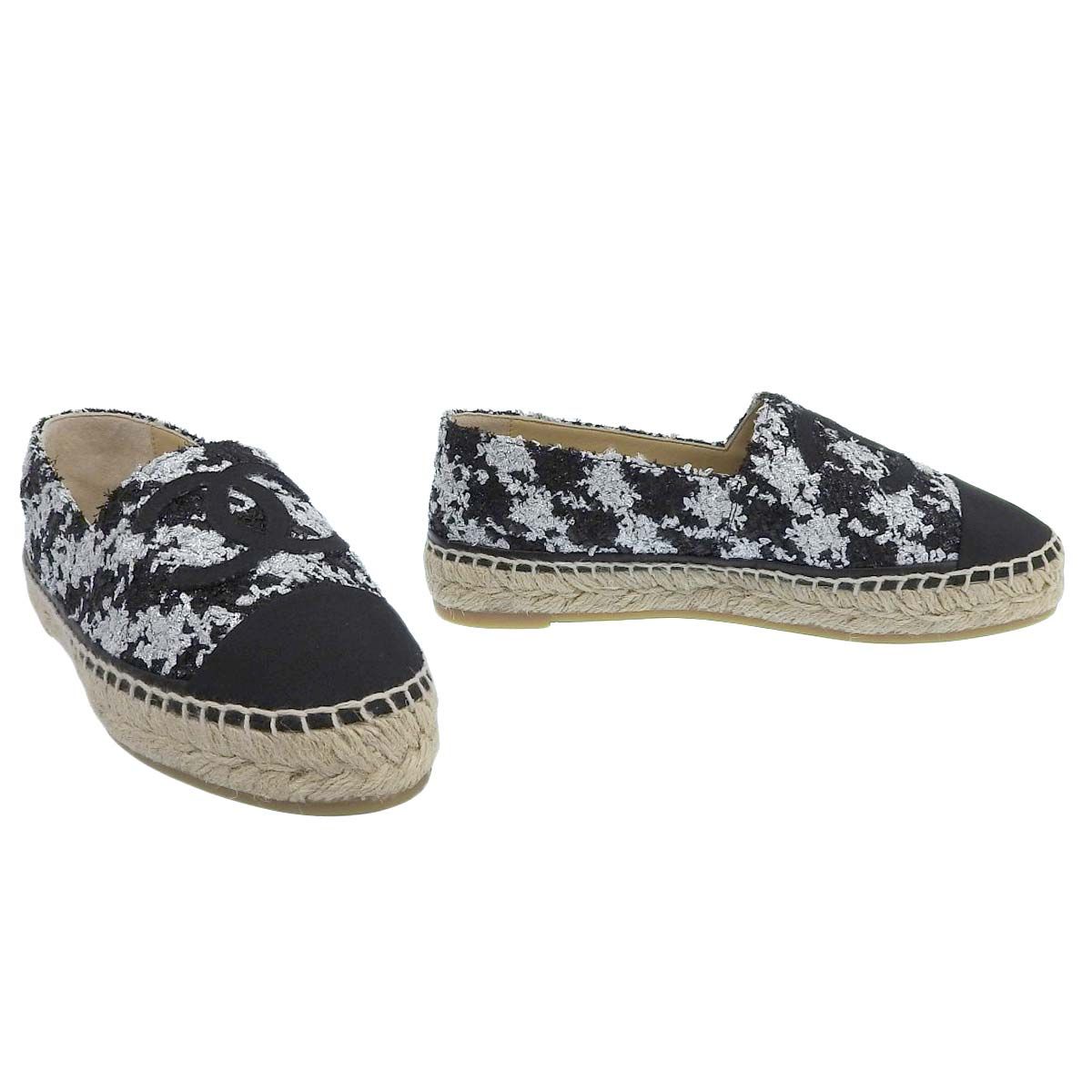 シャネル CHANEL ココマーク エスパドリーユ ESPADRILLES ラメツイード 