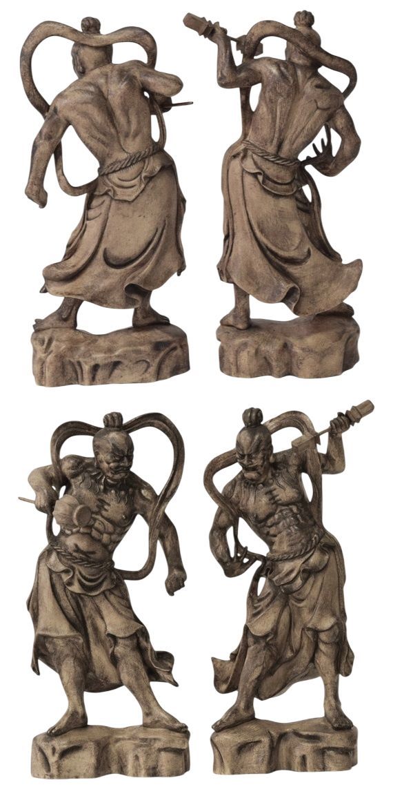 木彫り 仏像 仁王像 [B24190] 仏教 美術 置物 高29cm 金剛力士像 仁王像 木彫り 仏像 仏教美術 置物