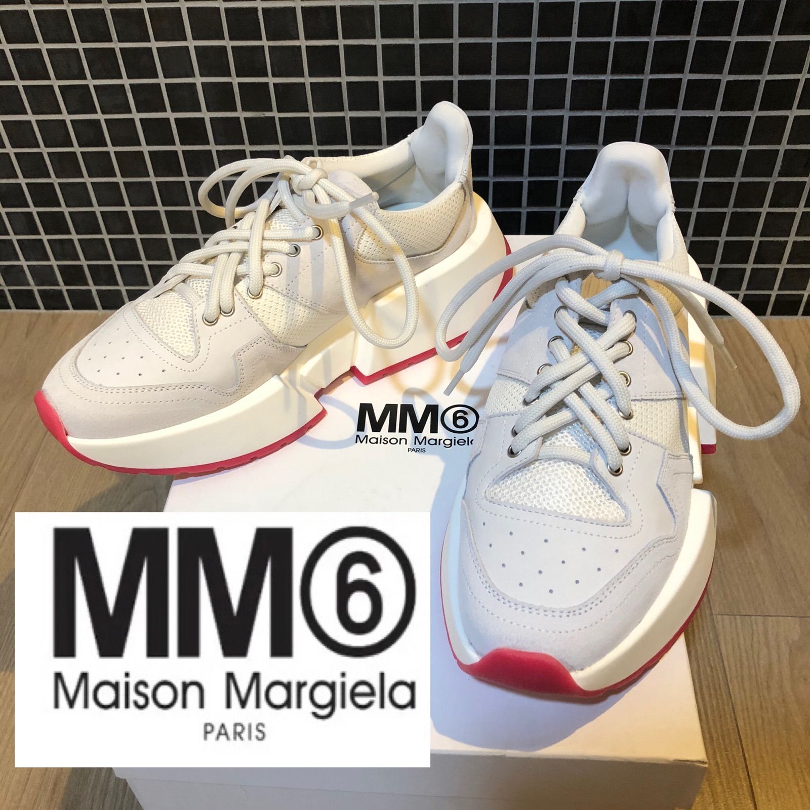 mm6メゾンマルジェラ 厚底 スニーカー グレー - メルカリ