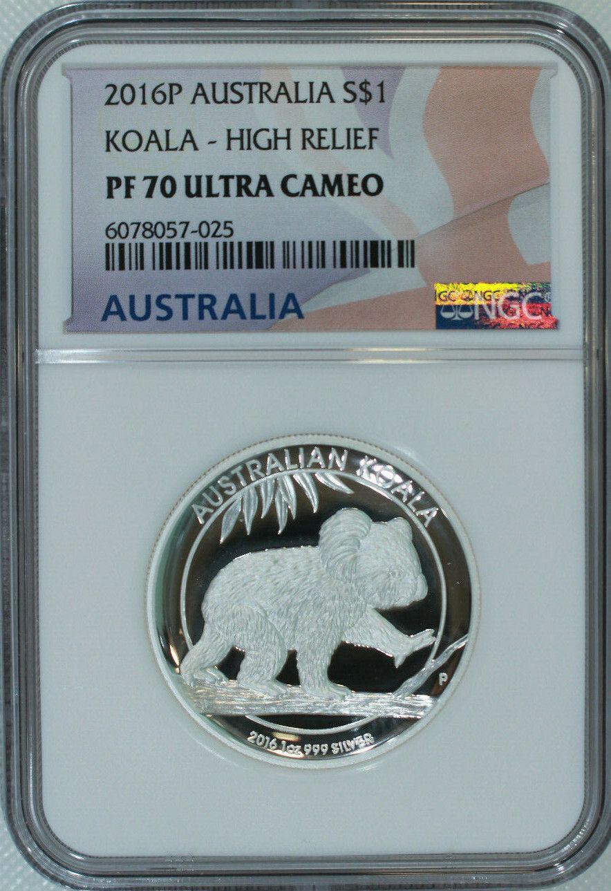 2016 Koala Perth Mint High Relief NGC Proof 70 Ultra Cameo 1 oz .999 Silver GEM
