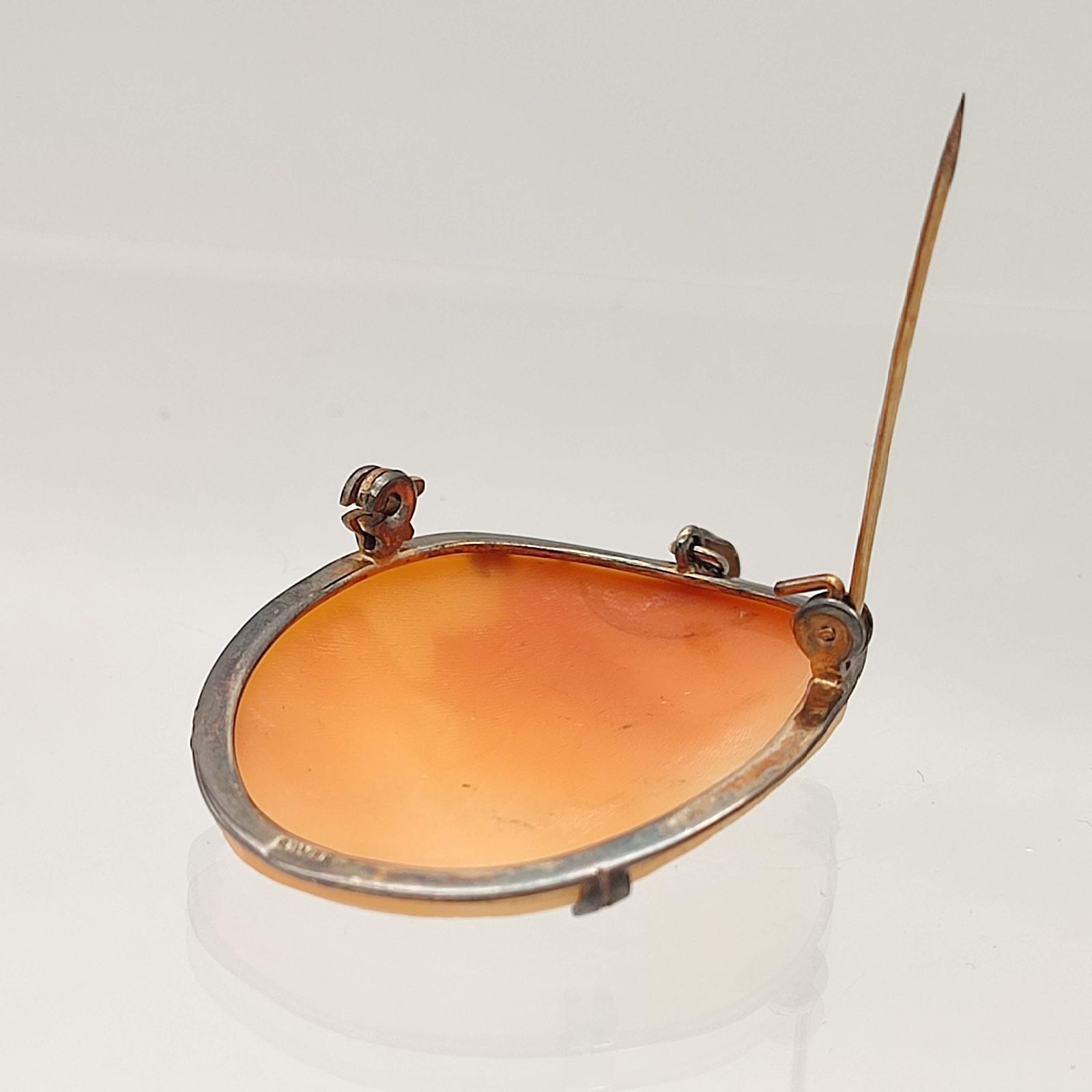 美品】シェルカメオ ピンブローチ ペンダントトップ SILVER