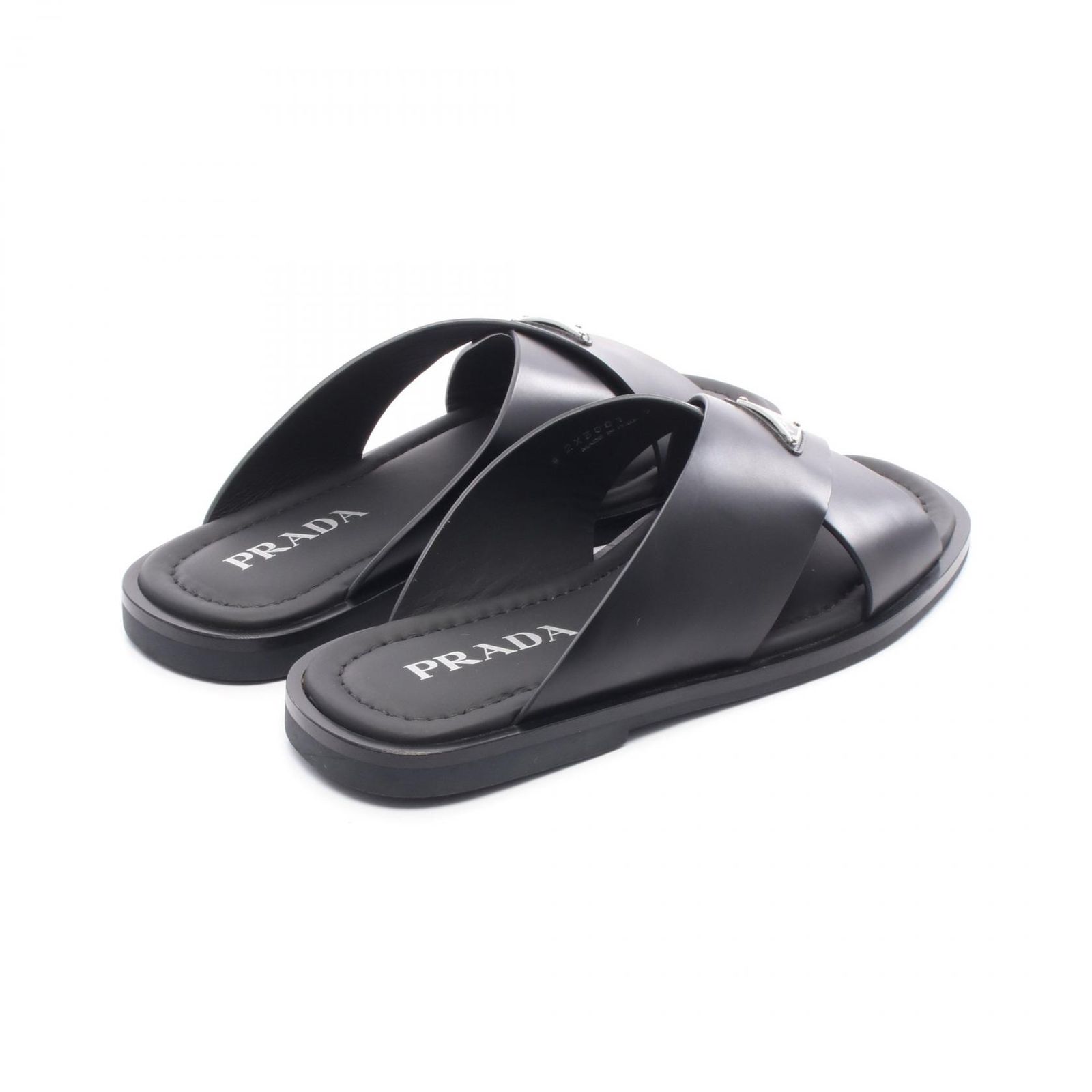 プラダ PRADA サンダル クリスクロス 2X3081 ブラック レザー