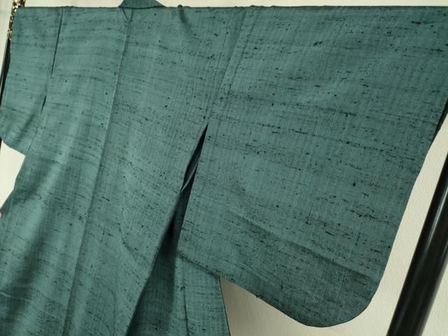 平和屋本店□希少 ざざんざ織 伊兵衛織 単衣 藍色地 逸品 DZAA0253kh5