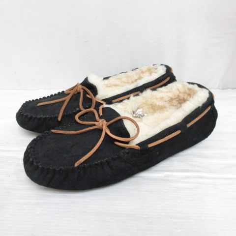 アグ オーストラリア UGG australia 5612 DAKOTA ダコタ モカシン ムートン シューズ ローファー スリッポン 24cm ブラック 黒 靴 リボン レザー AA
