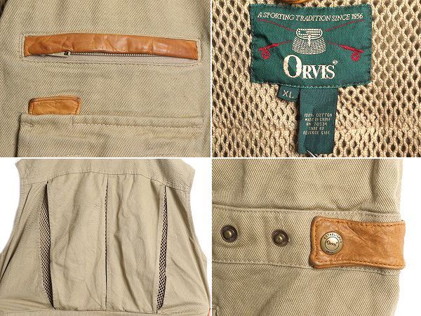 【お得なクーポン配布中!】 90s オービス サファリ ベスト メンズ XL 90年代 オールド 旧タグ Orvis アウトドア 重ね着 フィッシング ハンティング 多ポケット 前開き