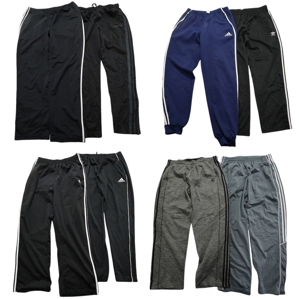 古着卸 アディダス adidas ジャージ パンツ 8枚セット メンズ XL ライン系 バギー ワンポイント 古着 NA7624