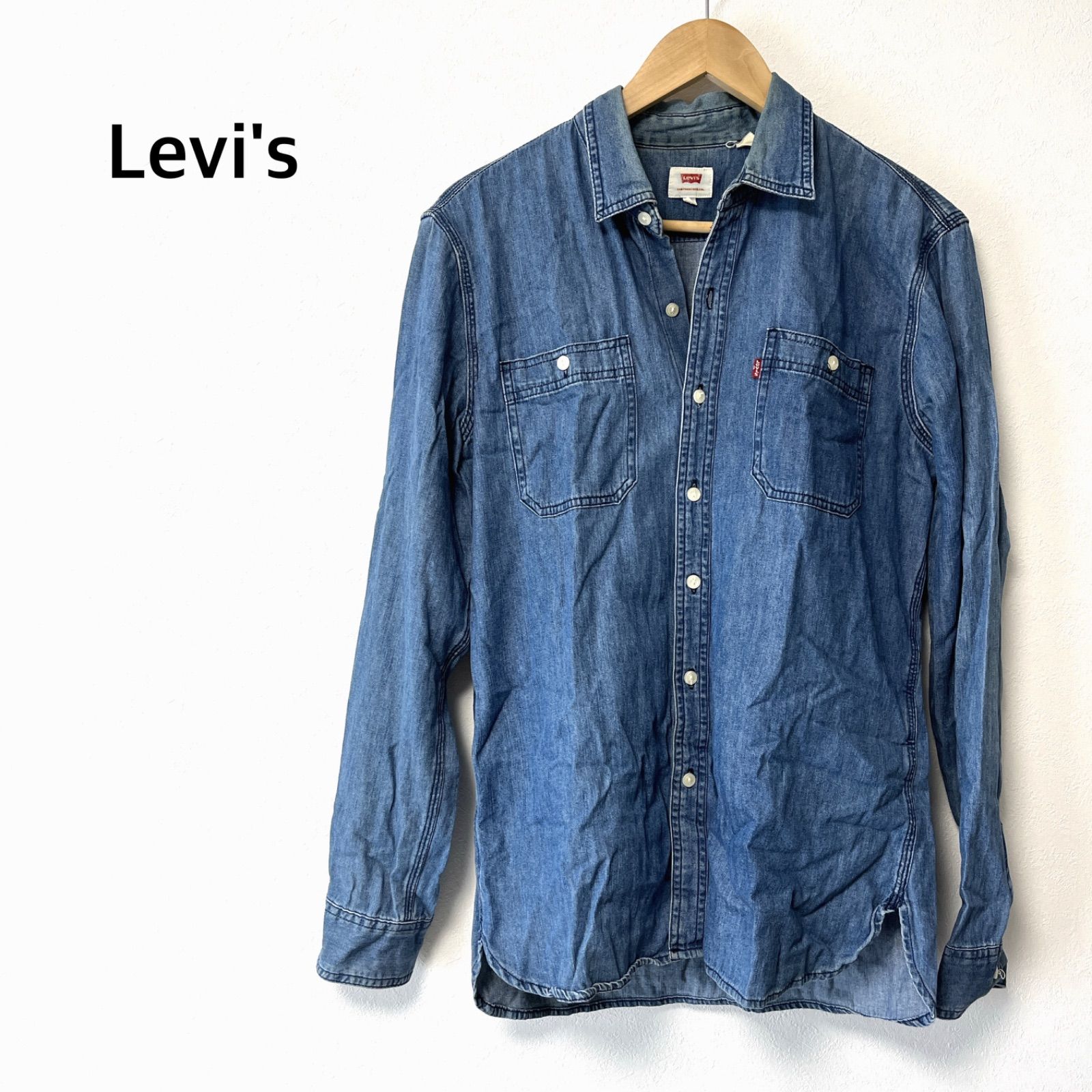 Levi's デニムシャツ リーバイス ブルー レディースMサイズ - メルカリ