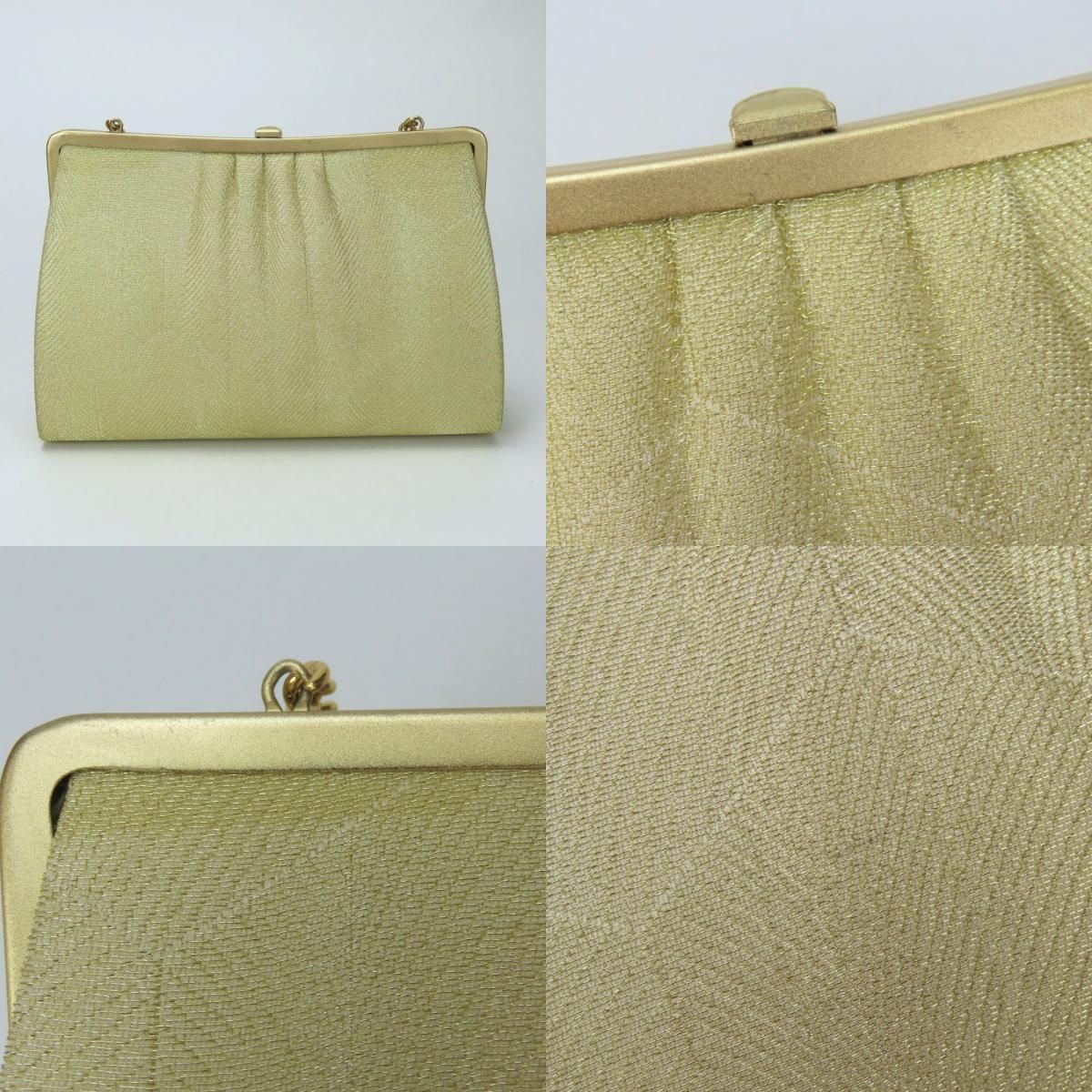 中古】 和装バッグ 草履バッグセット 正絹(金銀糸除く) 合成皮革
