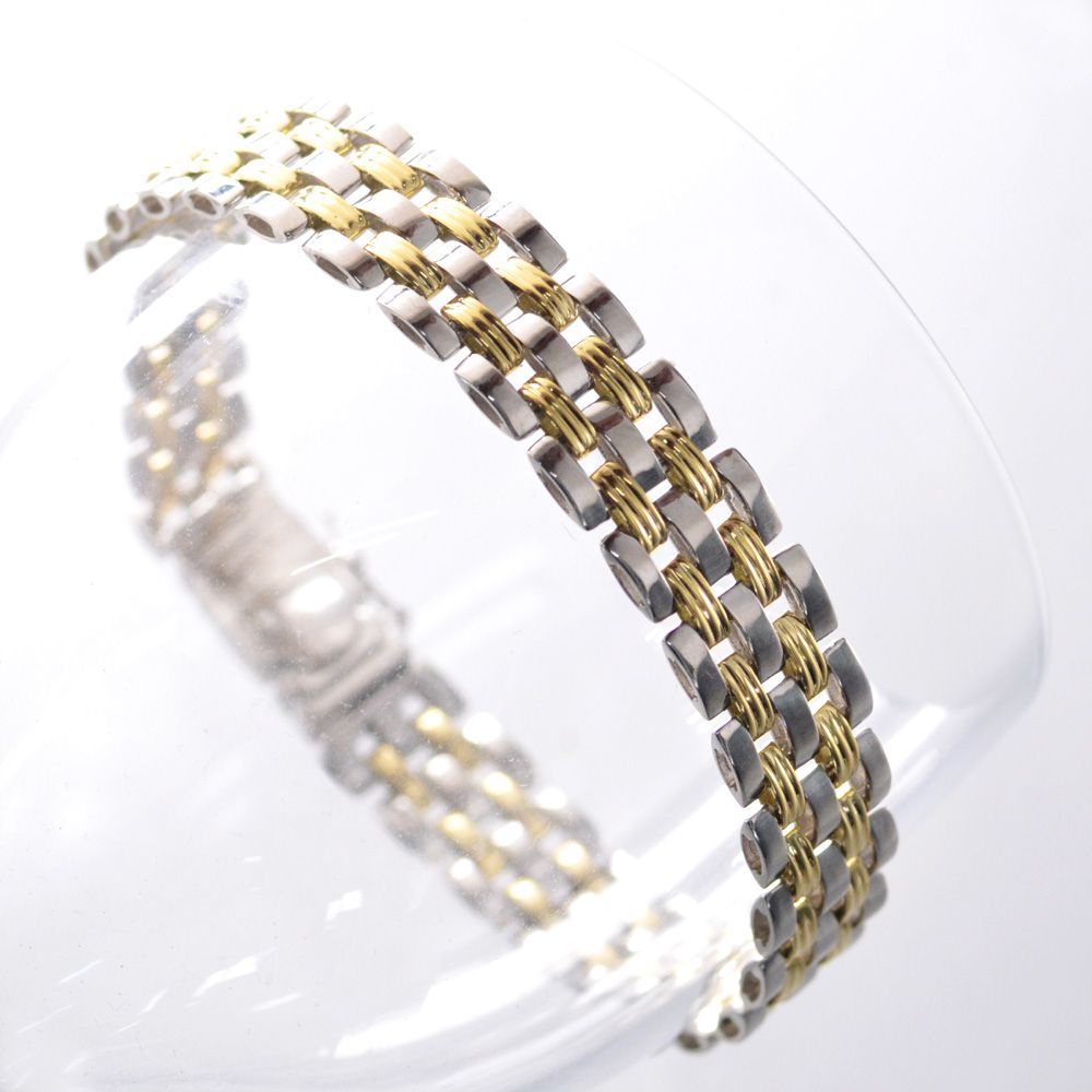 ゴールド　金　編み込み ブレスレット　18k 刻印　20cm 喜平 ブレスレット K18 トリプル Mカット 20g 18cm 造幣局検定マーク