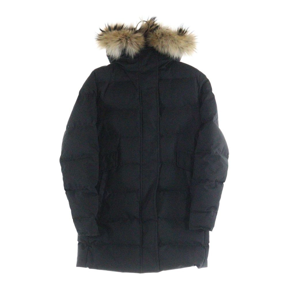 PYRENEX ピレネックス GRENOBLE グルノーブル ラクーンファー フーデッド ジップアップ ダウン ロング ジャケット コート ブラック レディース HWO053