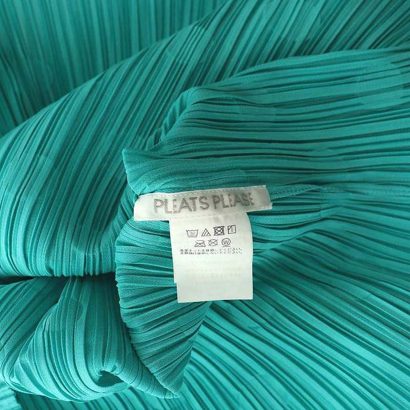 【中古】プリーツプリーズ 24SS SODA POP ノースリーブブラウス プルオーバー 総柄 プリーツ エメラルドグリーン プリーツプリーズ PLEATS PLEASE 24SS SODA POP ノースリーブブラウス