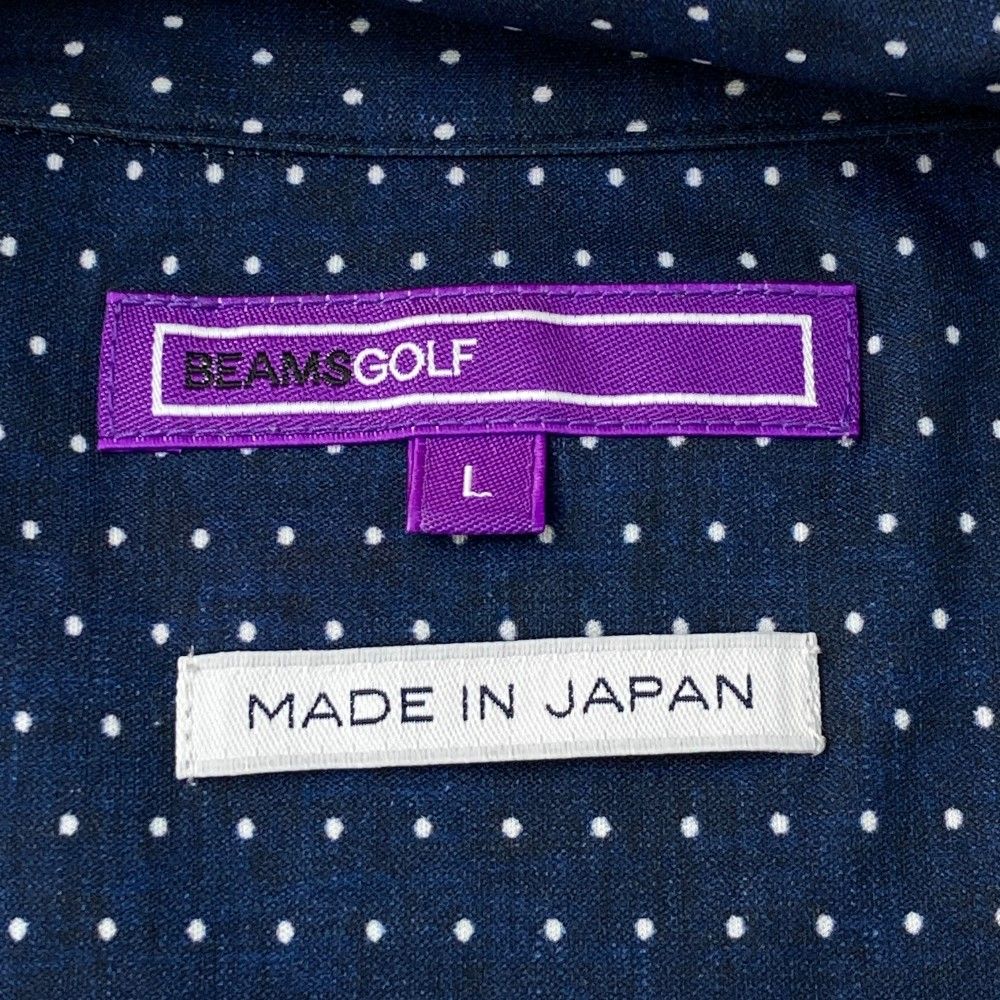 サイズ：L BEAMS GOLF ビームスゴルフ  ジップジャケット ドット柄 ネイビー系 [240101468119] ゴルフウェア メンズ ストスト サイズ：L BEAMS GOLF ビームスゴルフ ジップジャケット ドット
