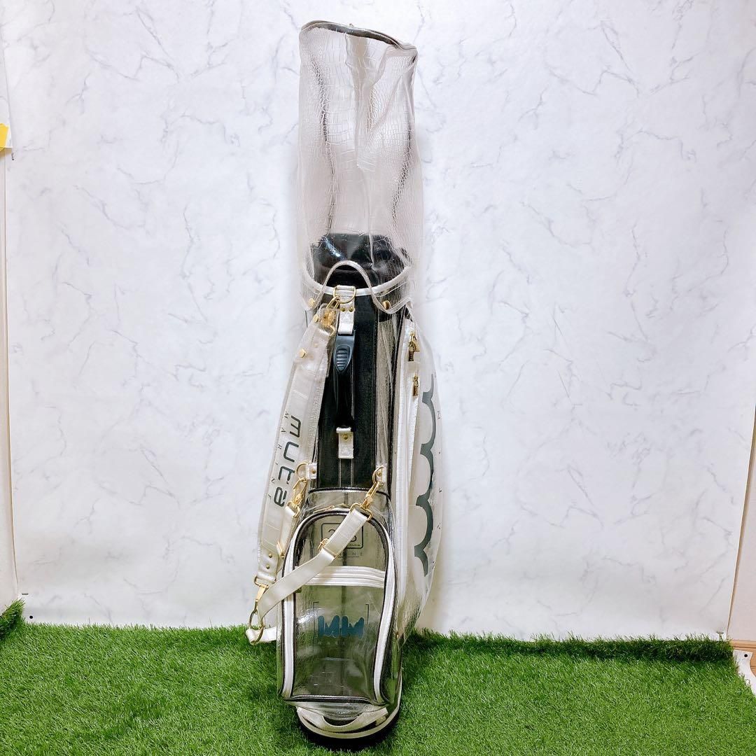 17ムータマリン ゴルフ クリア キャディバッグ クロコ スタンド式 3点