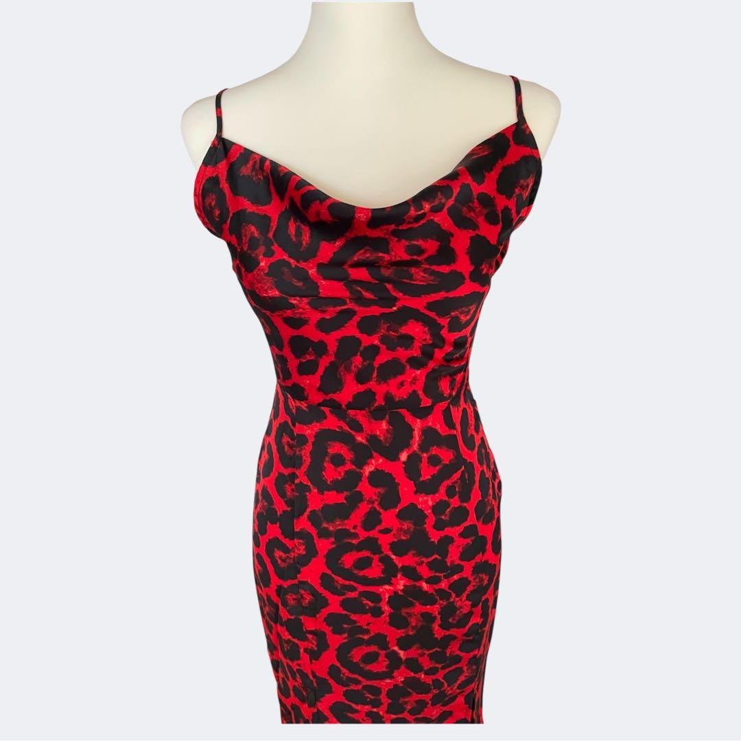 レオパード柄ロングワンピース S