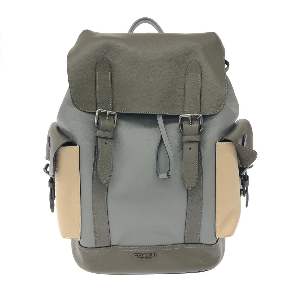 COACH コーチ ハドソン/リュック レザー D2021-2390 グレー/カーキ 