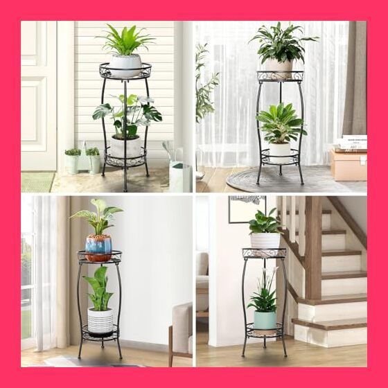 スタッフおすすめ！】フラワースタンド 2段 花台 アイアン67.3cmの高さ