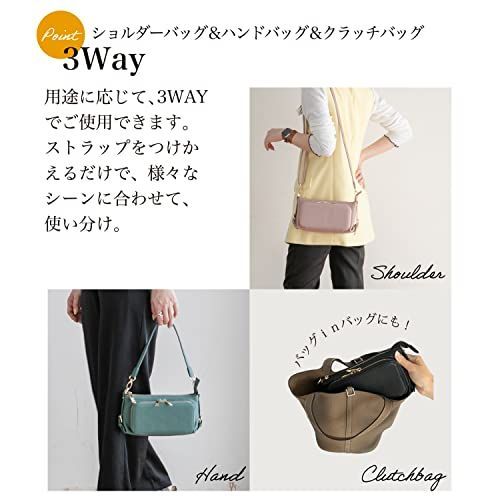 ピンク イマイバッグ QUAY お財布ポーチ 本革 ショルダーバッグ レザー ...