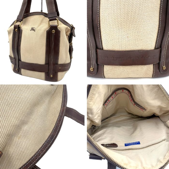 レディース バーバリー BURBERRY ハンドバッグ バイカラー 布生地 