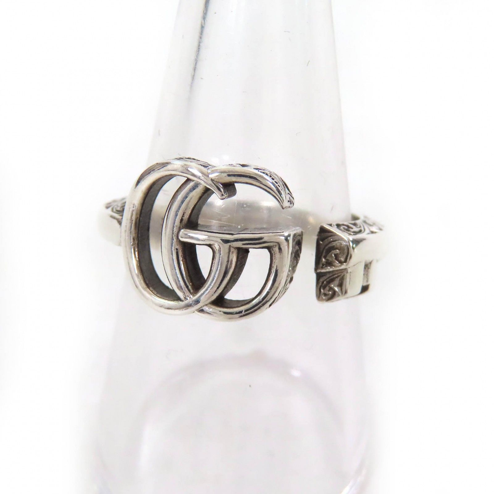 GUCCIリング 18号 ダブルG アラベスク キーリング カットリング 925