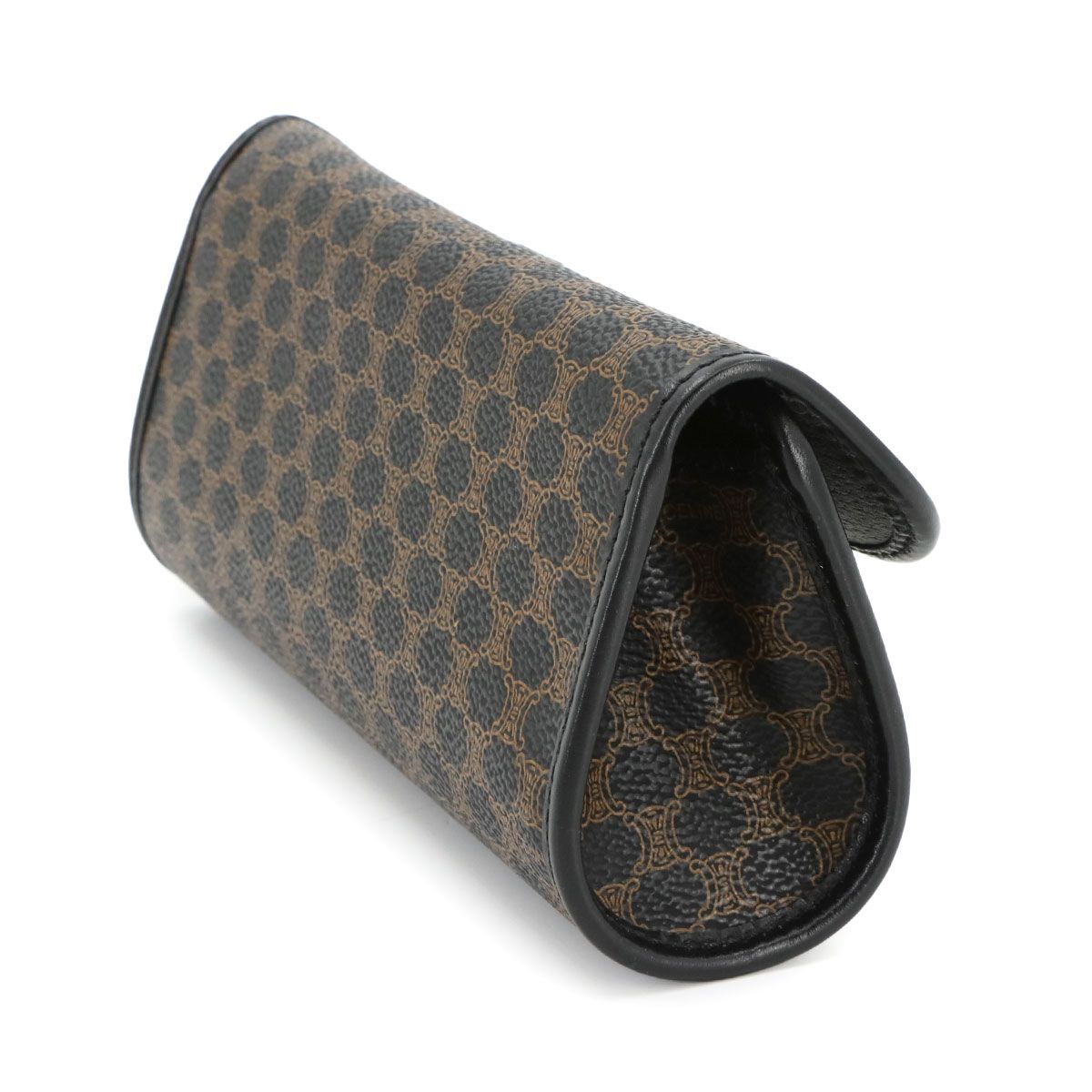 美品 セリーヌ CELINE マカダム柄 ポーチ PVC レザー ブラック