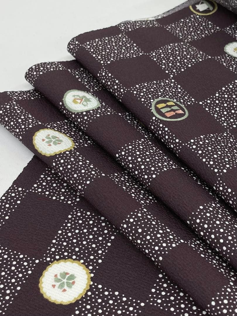 小紋 更紗 全体柄 正絹 反物