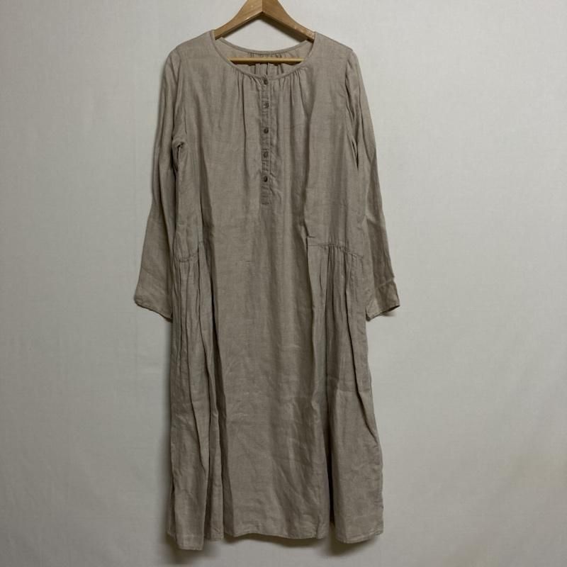 nest Robe ネストローブ ワンピース ロングスカート nest Robe リネン ハーフボタン 長袖 サイドギャザーワンピース 01094-0373