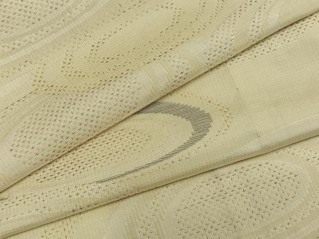 平和屋着物▽上質な紬 単衣 渦巻き文 正絹 AABA7607fy