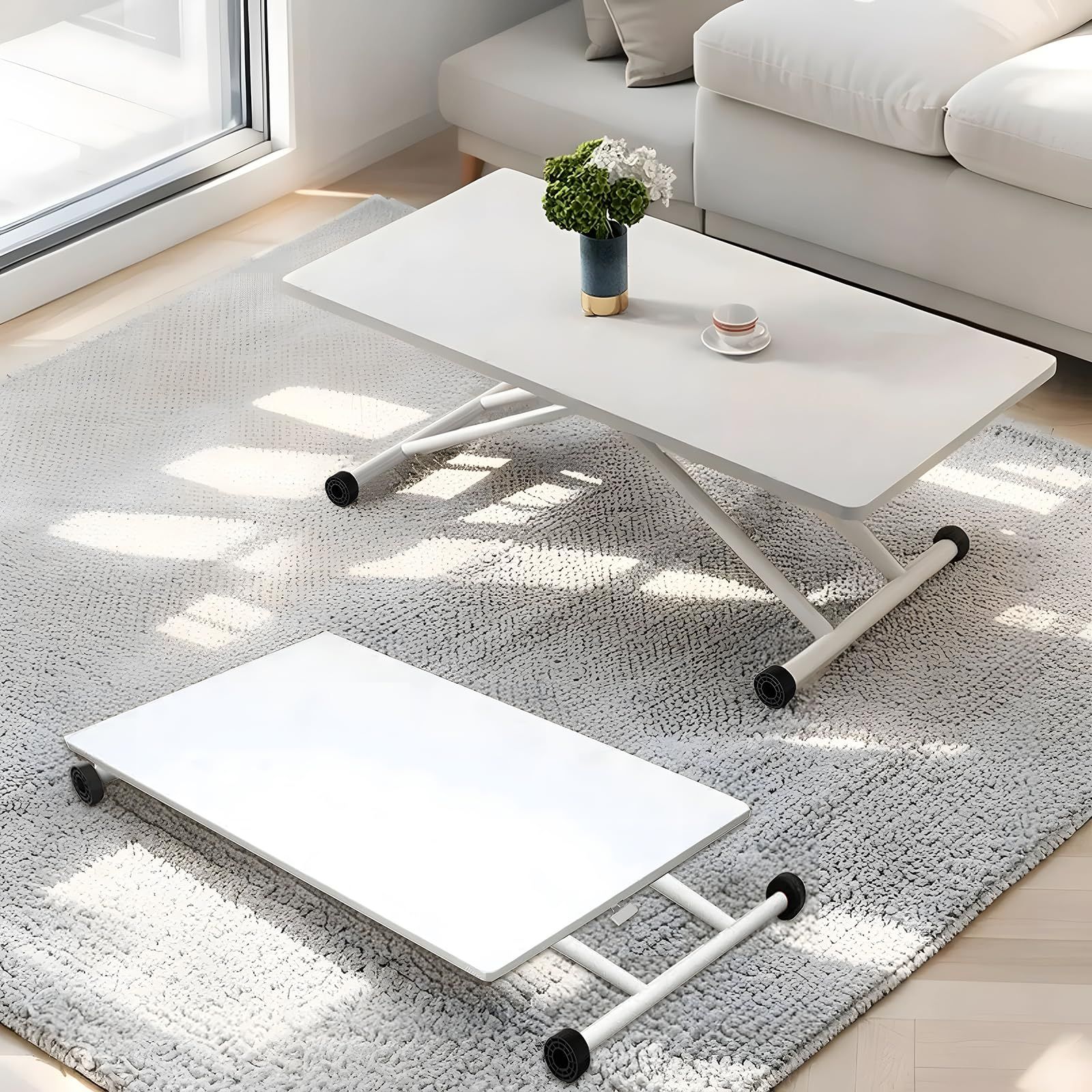 室内 屋外 キャンプ ピクニック ポータブル イベント用 軽量 リビングテーブル 省スペース 食卓 ホワイト パソコンデスク 簡単な組立設計 11-77cm高さ調整 木製 折りたたみ作業台 アウトドア 簡易コンパクト ダイニングテーブル