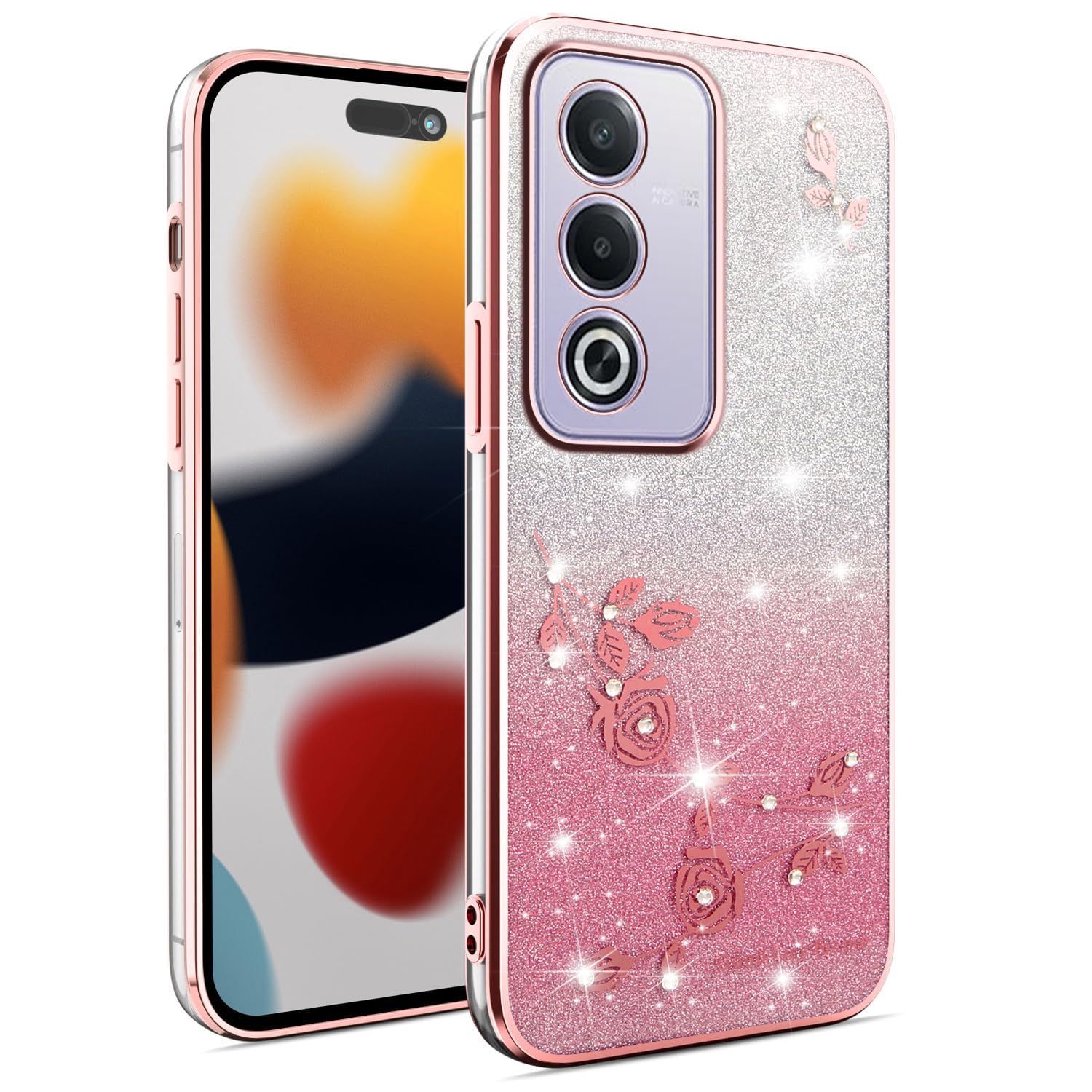 【在庫処分】TPU 超薄型 [ 透明なグリッターカバー 軽量 ] OPPO OPPO A3 5G 5G 専用 キラキラ輝くスマホケースで超薄くて衝撃に強い A3 擦り傷防止 レンズ保護 ケース『AFINER』新型 着脱簡単（（ロ