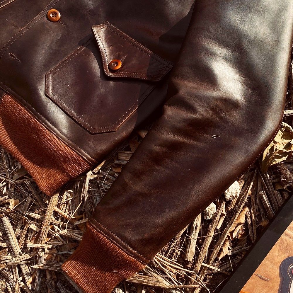 ヴィンテージ復刻デザイン 英国製オイルワックスカーフスキン使用 A-1