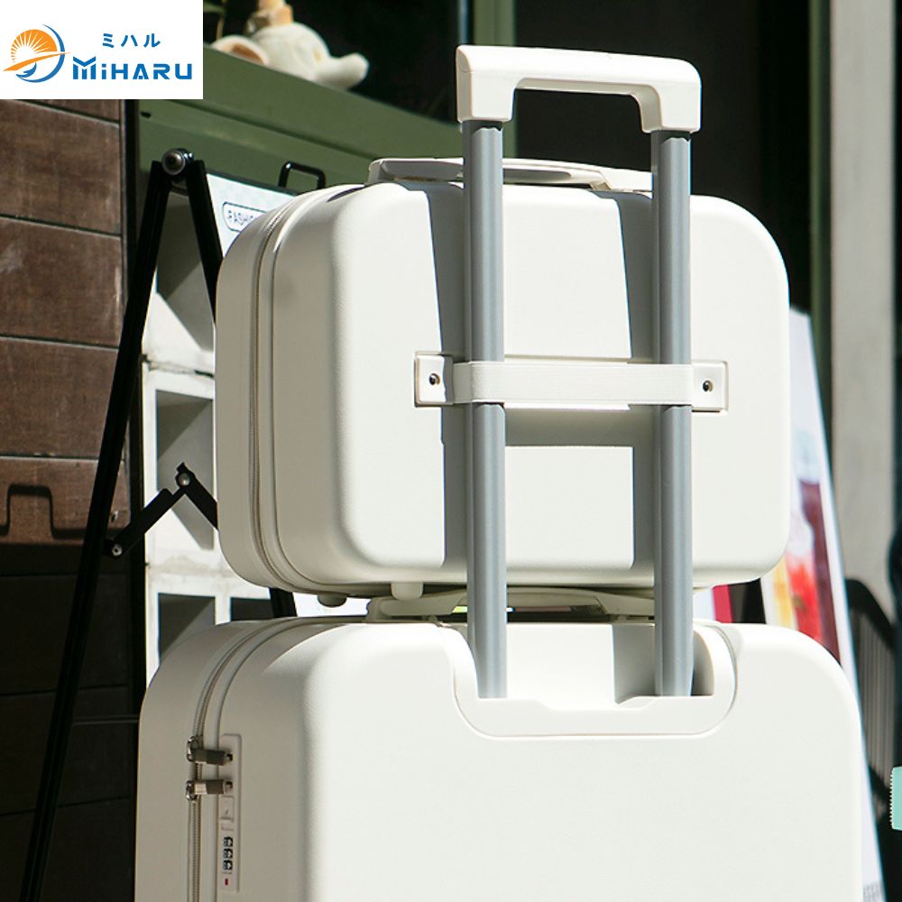 スーツケースキャリーケース 軽量ファスナーダブルキャスターホワイト L MIHARU] 節約 スーツケース キャリーケース 機内持込み 超軽量 静音