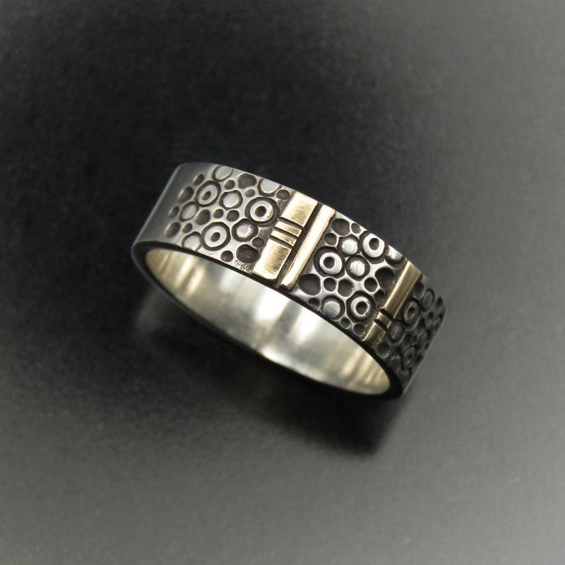 Norbert Peshlakai ナバホ族 リング 14K スタンプワーク ノーバートペシュラカイ メンズ レディース 18号 80007192