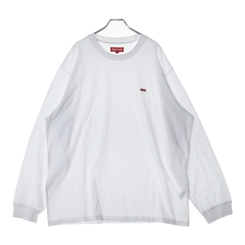 Supreme ホワイト 長袖ポロシャツ M ボックスロゴ SUPREME (シュプリーム) Small Box L/S Tee スモールボックス