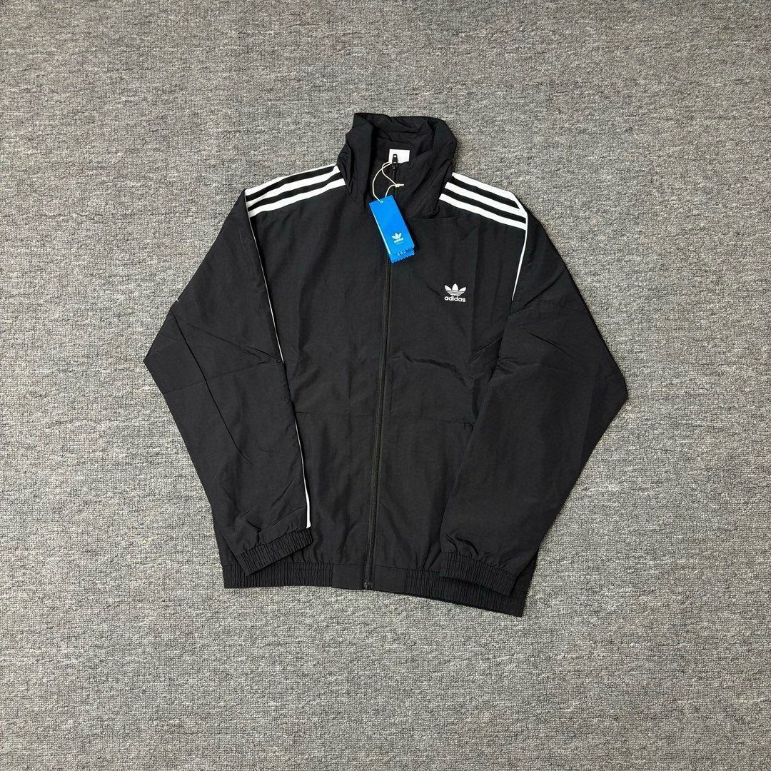 adidas Originals メンズ ジャケット スリーダブル 刺繍ロゴ ブラック|スカイブルー M-XXL | -MM輸入1
