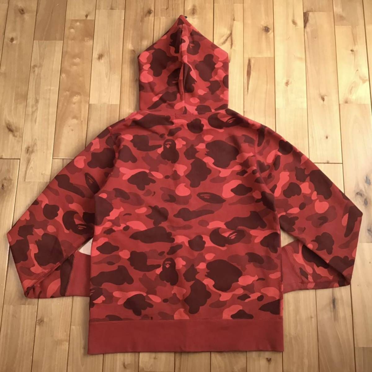 Red camo フルジップ パーカー Lサイズ a bathing ape BAPE full zip hoodie エイプ ベイプ  アベイシングエイプ レッドカモ 迷彩 - メルカリ