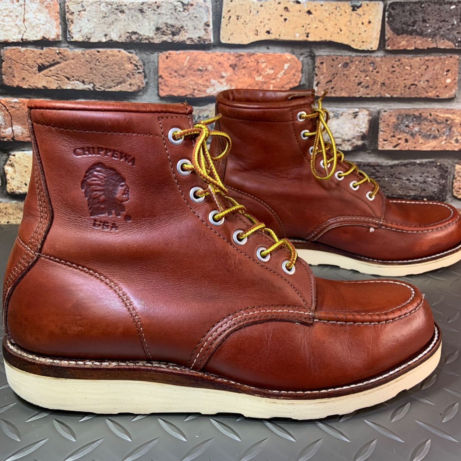 あ*お様 チペワ　Chippewa 　モックトゥワークブーツ　US8Eアメリカ製 ☆Chippewa モックトゥワークブーツ 1997年製 US8E チペワ アメリカ製