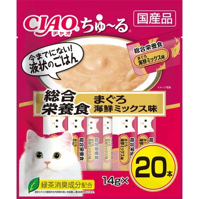 同梱】【8個セット】いなばペットフード CIAOちゅ～る総合栄養食まぐろ海鮮