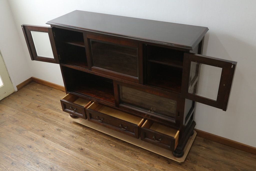 松本民芸家具 C型サイドボード 中古 食器棚 キャビネット 収納棚 戸棚