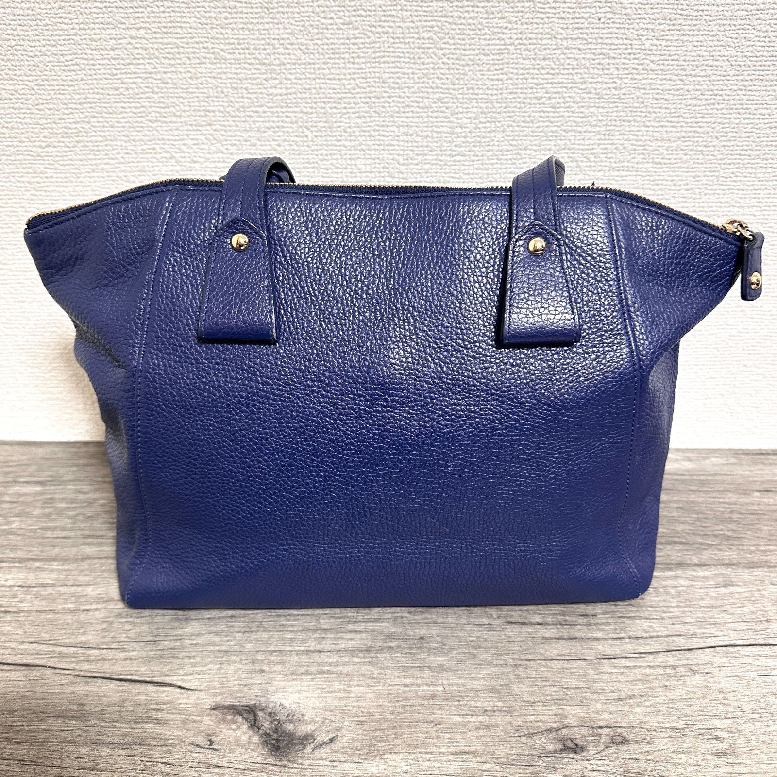 FURLA ファスナー付きレザートートバッグ ミニボストンバッグ メタル 
