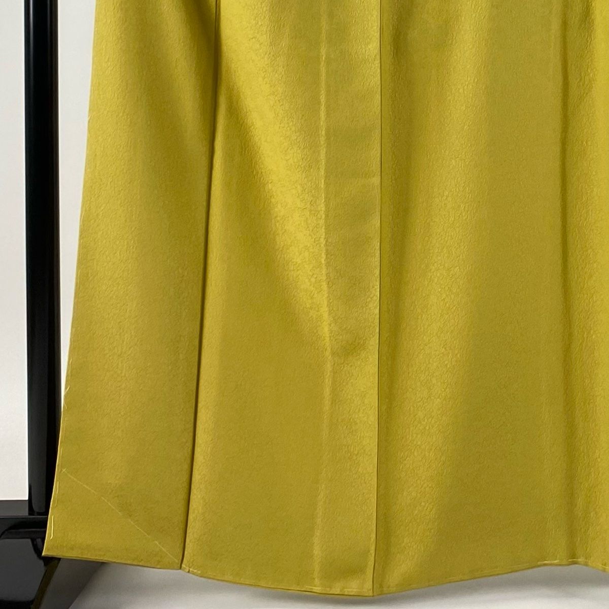 色無地 身丈164cm 裄丈63.5cm S 袷 斉藤三才 袋名古屋帯セット 落款 地紋 からし色 正絹 秀品 一つ紋