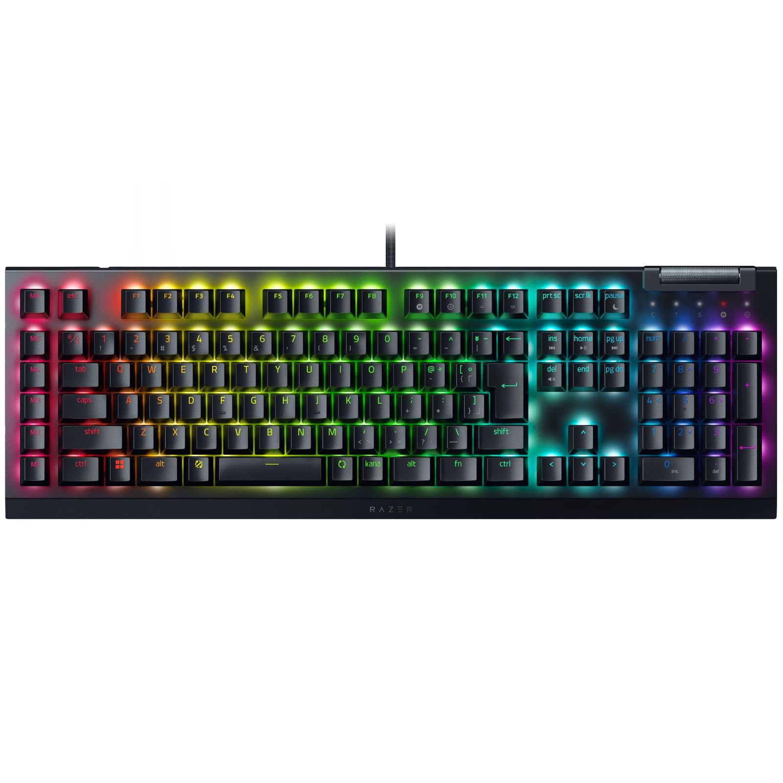 Razer レイザー BlackWidow V4 X JP Yellow Switch カスタマイズ な6個の マクロキーによりさまざまなコントロールに対応した有線ゲーミングキーボード マルチファンクションローラー ブラック リニア | 日本語配列