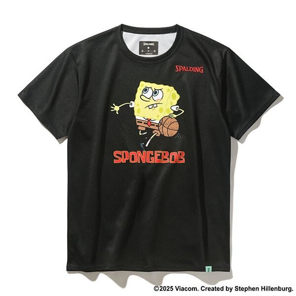 スポルディング ジュニア　Ｔシャツ　スポンジ・ボブ　ドリブル 150 ブラック SPALDING 新品 未使用