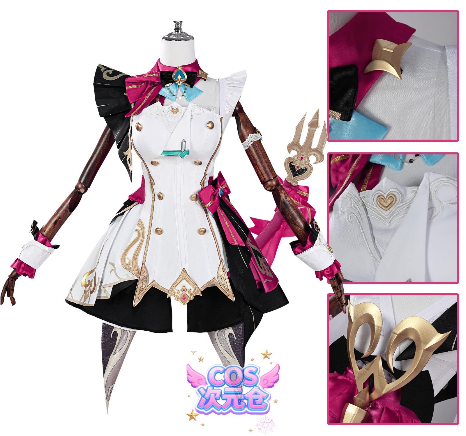 エスコフィエ ウィッグ 靴 COSPLEE 原神 コスプレ衣装 Genshin メンバー コスチューム -ウイッグ-靴付き 全セット 高度還元 cosplay イベント パーテ