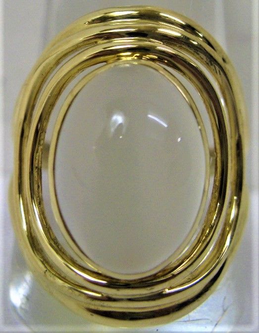 K18 18金リング指輪ムーンストーン 約13.3mm×9.3mm サイズ#15 - メルカリ