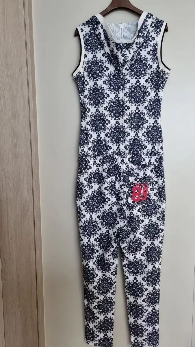 ダブルスタンダードクロージング 小花柄オールインワン ダブスタ 黒